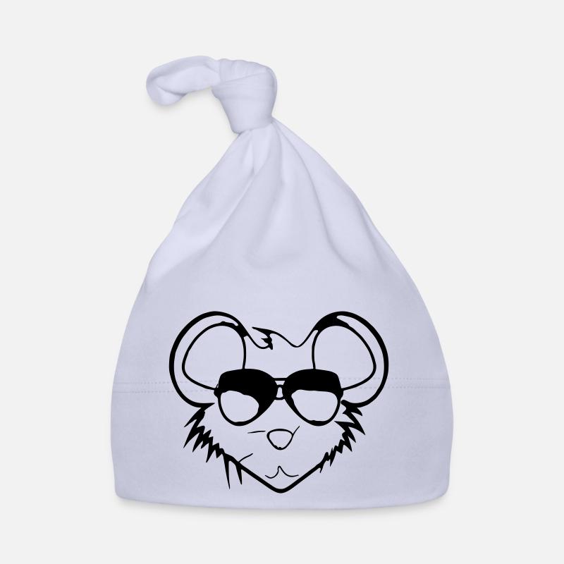 Mouse with Sunglasses Illustration Gift Organic Baby Cap