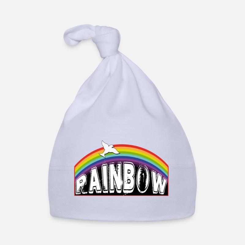 Lettrage RAINBOW avec pigeon Bonnet bio Bébé