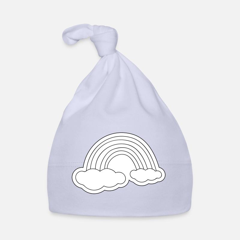 Minimalistischer Regenbogen auf Wolken Baby Bio-Mütze