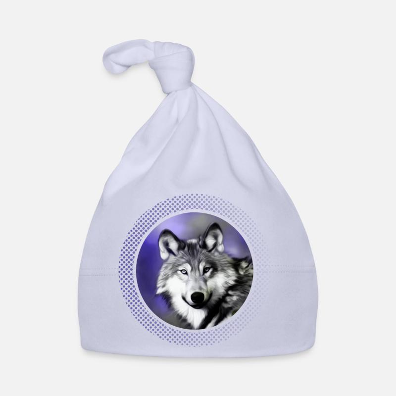 Loup - Bonnet bio Bébé - ciel