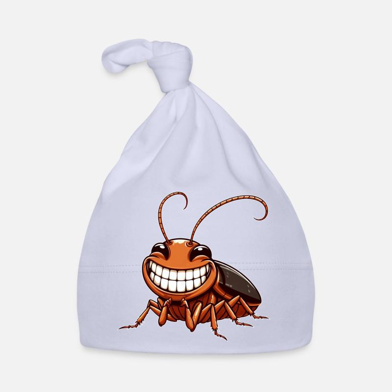 Mignon cafard cafard dessin animé bande dessinée - Bonnet bio Bébé - ciel