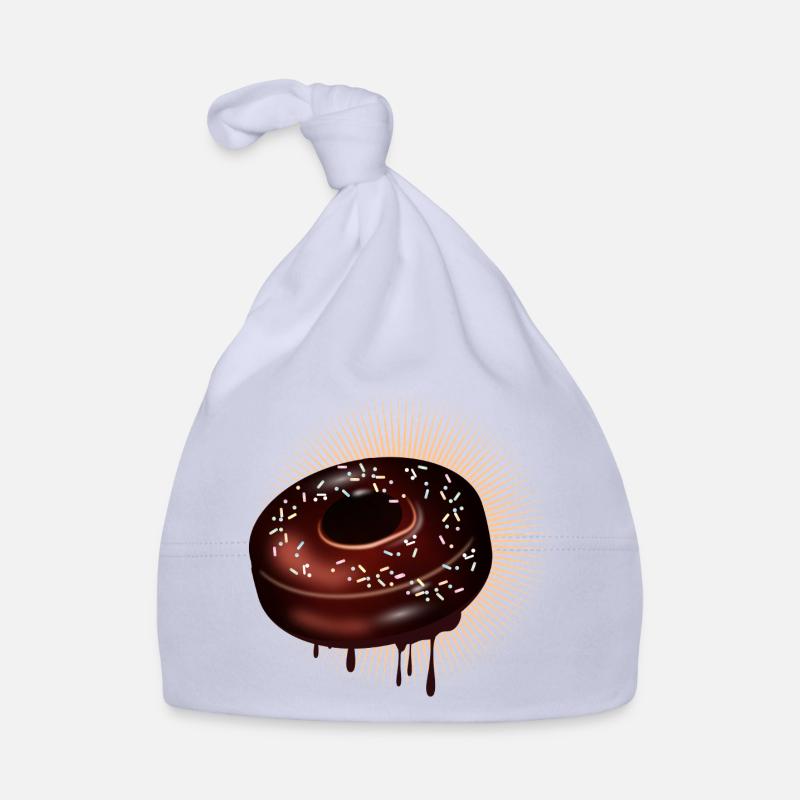 Motif de beignet au chocolat avec glaçage et pépites Bonnet bio Bébé