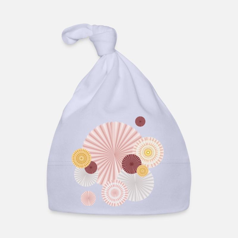 Pastell-Rosetten – dekorative Papierfächer Baby Bio-Mütze