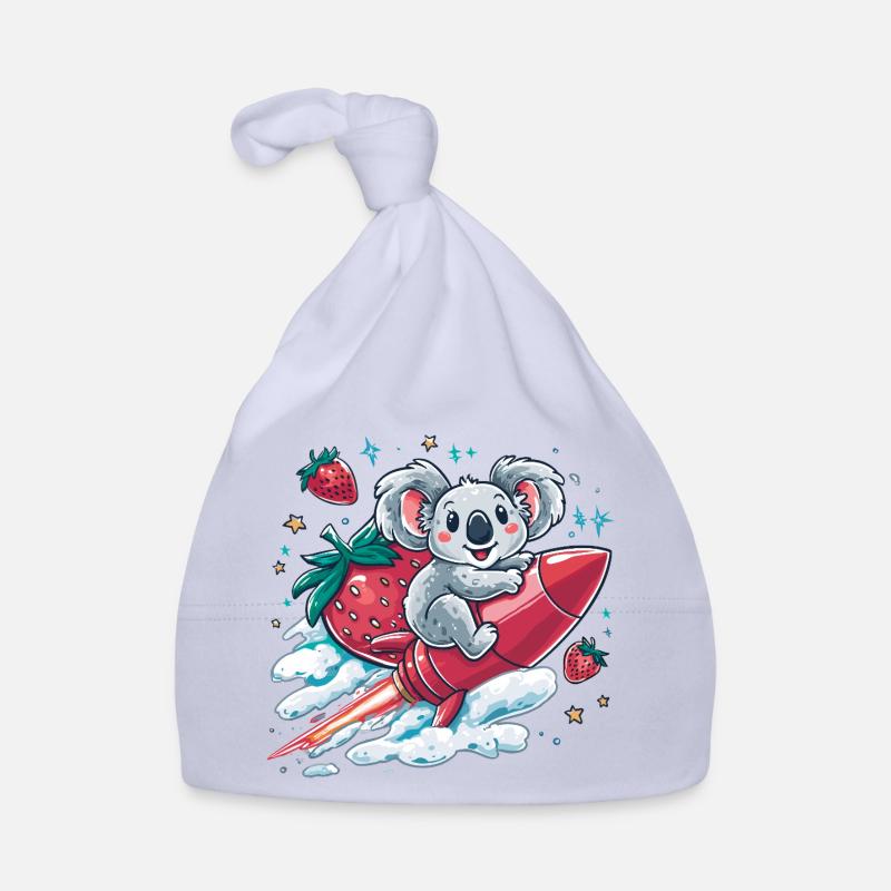 Raketenkoala mit Erdbeeren Baby Bio-Mütze