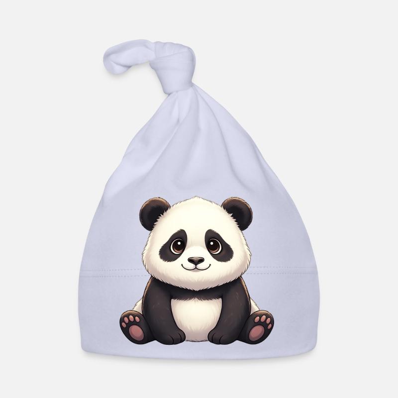 Panda Smiling Plush Organic Baby Cap