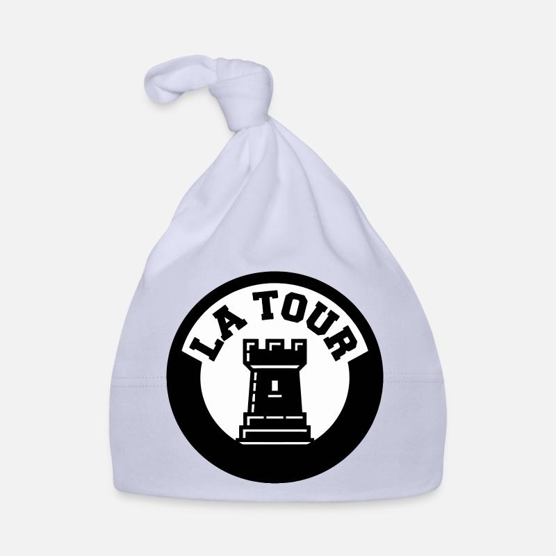 Logo La Tour Pièce d'Échecs Style Emblème Cercle Bonnet bio Bébé