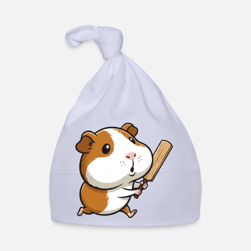 Dessin animé drôle de cochon d’Inde avec chauve-souris Bonnet bio Bébé