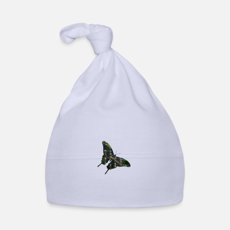 Forêt de papillons - Bonnet bio Bébé - ciel
