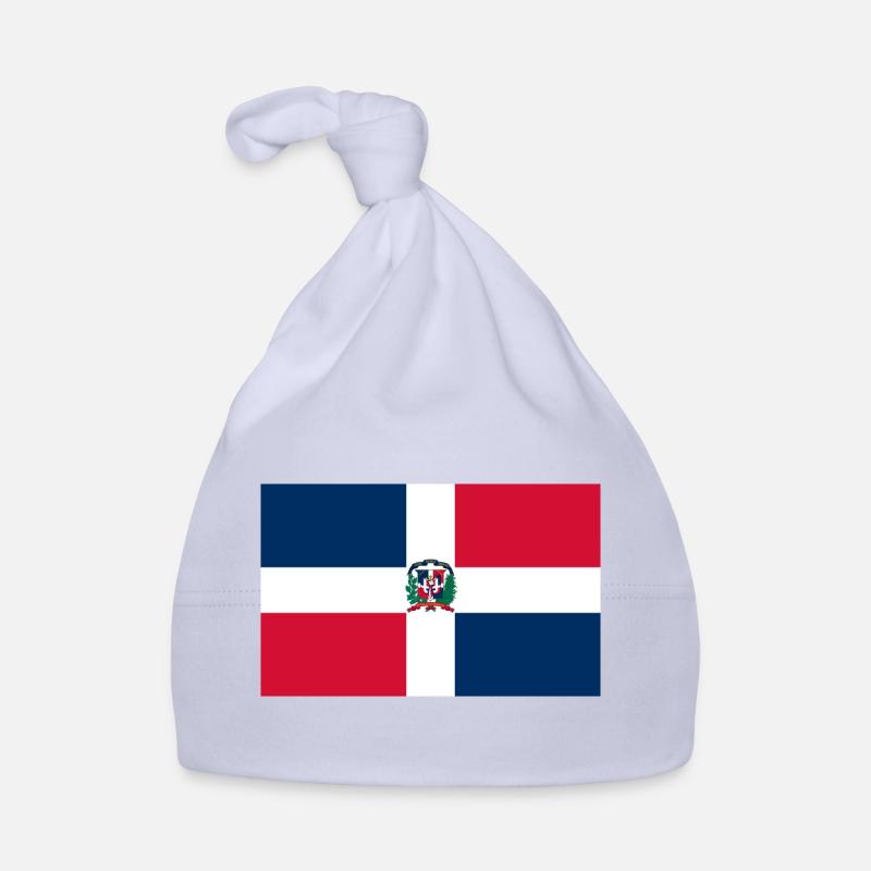 Drapeau de la République dominicaine - Bonnet bio Bébé - ciel