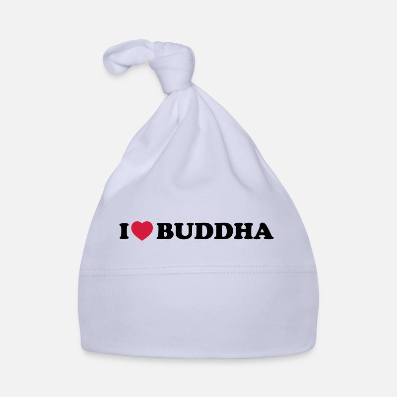 i love Buddha - Bonnet bio Bébé - ciel