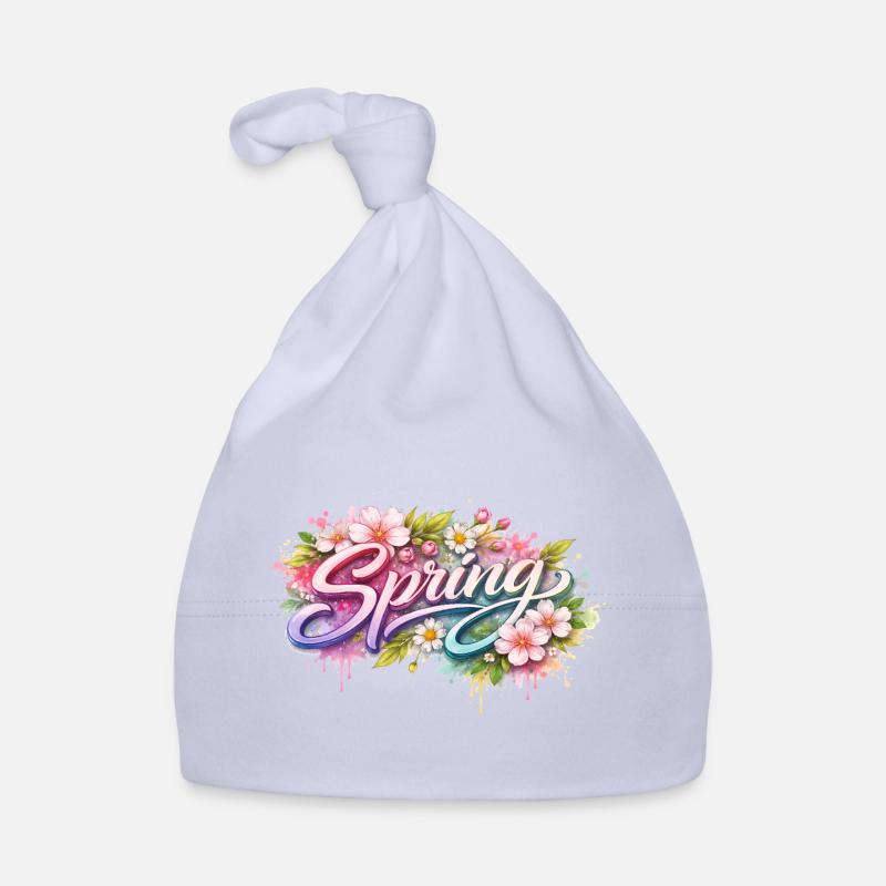 Lettrage printanier avec fleurs Description Bonnet bio Bébé