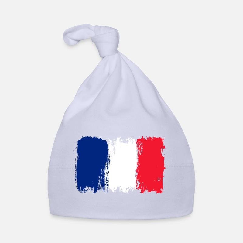Drapeau Bleu Blanc Rouge Brush Bonnet bio Bébé