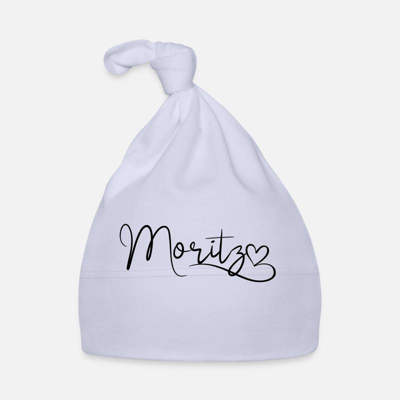 Moritz Last Name First Name Heart Decor Organic Baby Cap