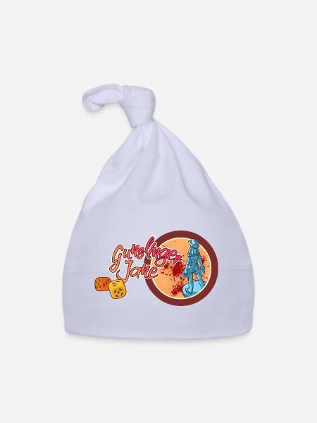 Gunslinger_Jane - Organic Baby Cap - sky - Front