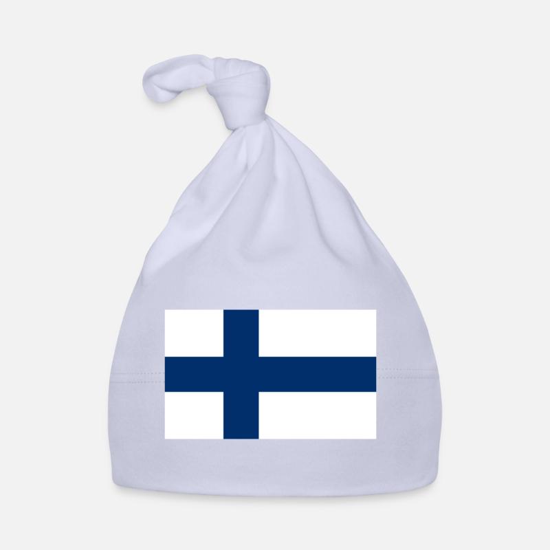 Drapeau national de la Finlande - Bonnet bio Bébé - ciel