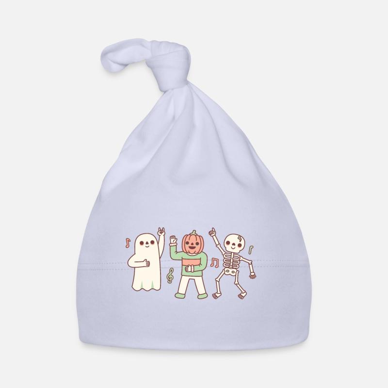 Funny Dancing Ghost, Jack O Lantern and Skeleton Organic Baby Cap