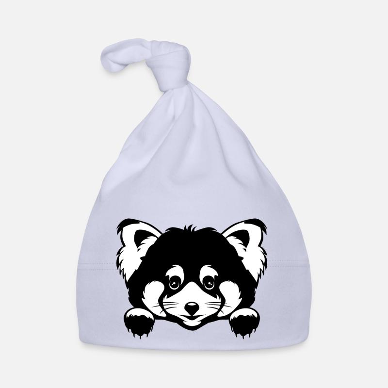 Coup d’œil mignon panda roux. Version noir et blanc Bonnet bio Bébé