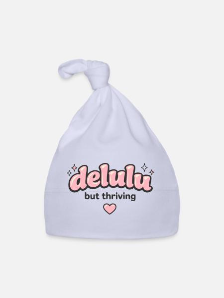 Delulu Thriving Logo - Organic Baby Cap - sky - Front