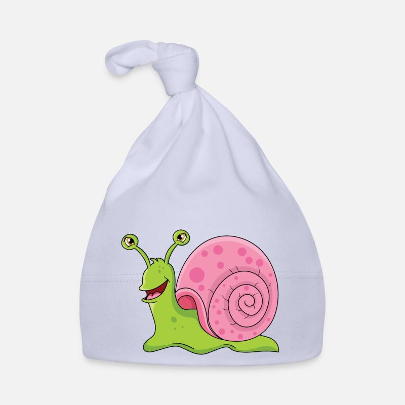 Escargot de dessin animé - Bonnet bio Bébé - ciel