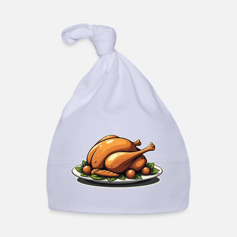 Assiette de dinde rôtie - Bonnet bio Bébé - ciel