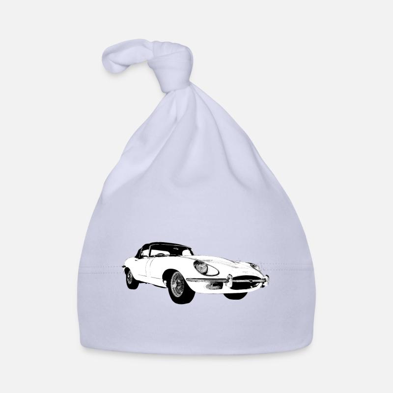 E type jag - Bonnet bio Bébé - ciel