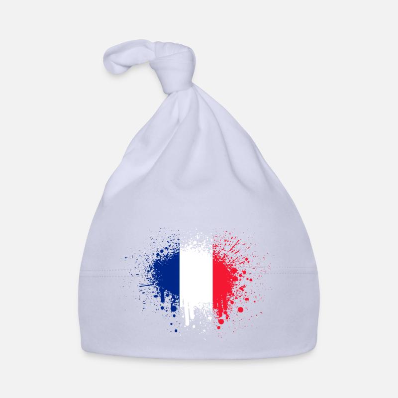 France Drapeau Éclaboussures de couleur - Bonnet bio Bébé - ciel