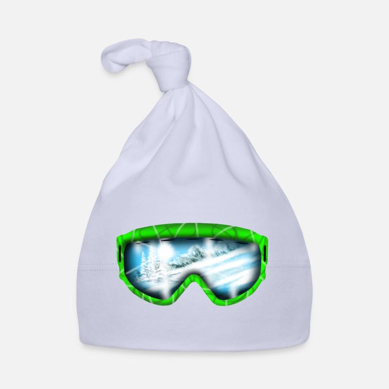 Glacier View Neon Goggle Design Organic Baby Cap