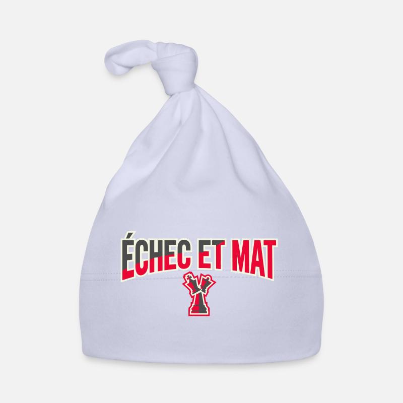 Logo Échec et Mat Rouge Roi Noir en Difficulté Bonnet bio Bébé