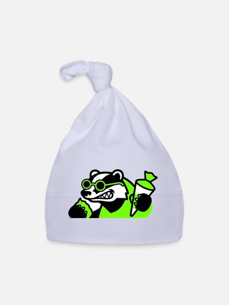 Cool Badger Back to School Icon - Organic Baby Cap - sky - Front