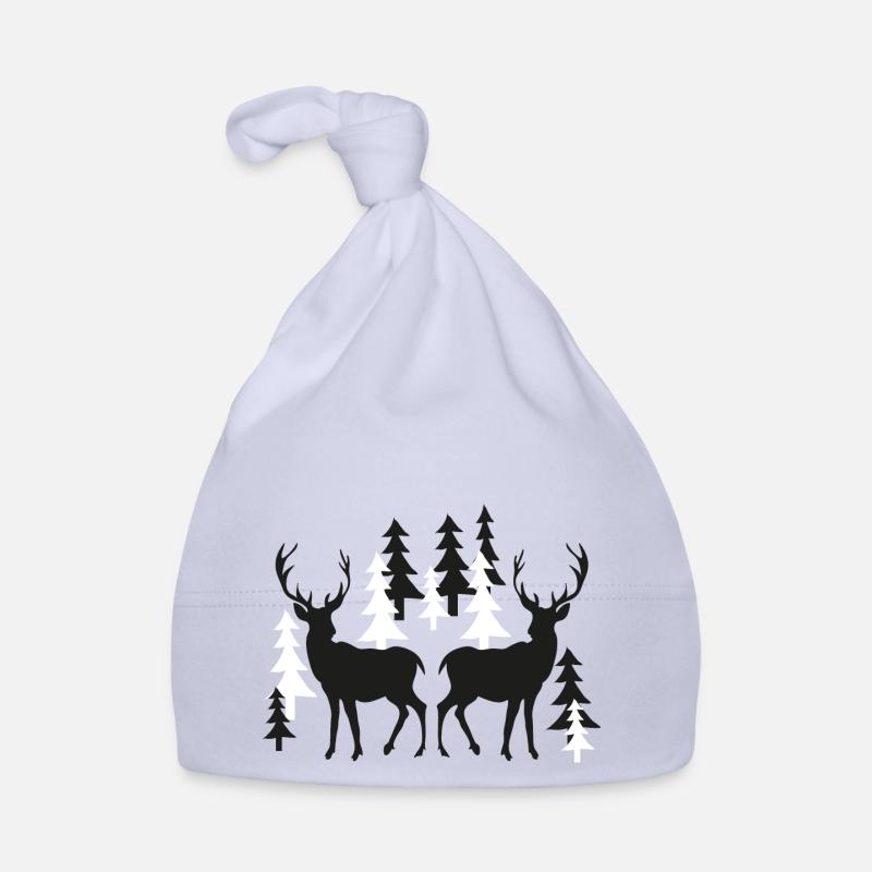Weihnachten Hirsche im Wald Baby Bio-Mütze