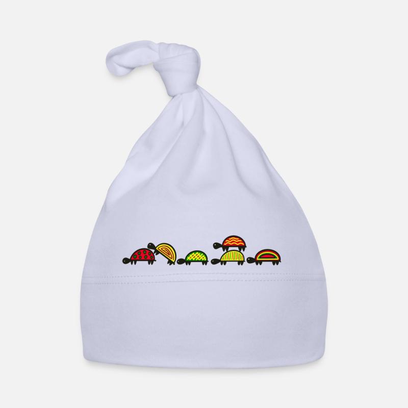 Défilé de tortues - Bonnet bio Bébé - ciel