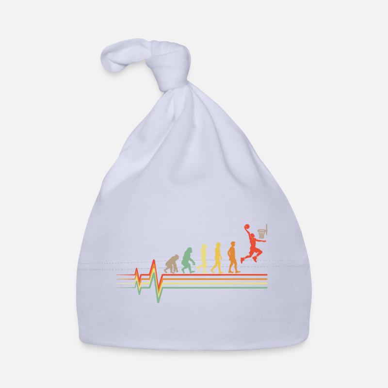 Basketball Evolution Retro ECG Heartbeat Gift Organic Baby Cap