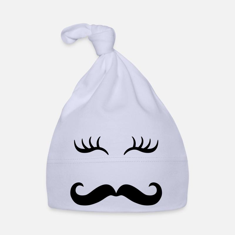 Moustache & Wimpern - Baby Bio-Mütze - Sky
