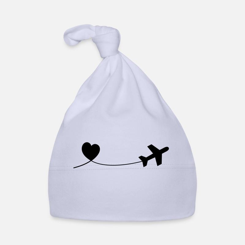 Flugzeug mit Herz Baby Bio-Mütze