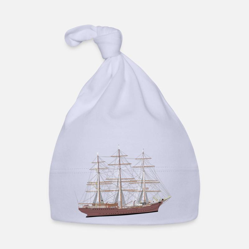 Segelschiff, Vollschiff, Boot, Braun Baby Bio-Mütze