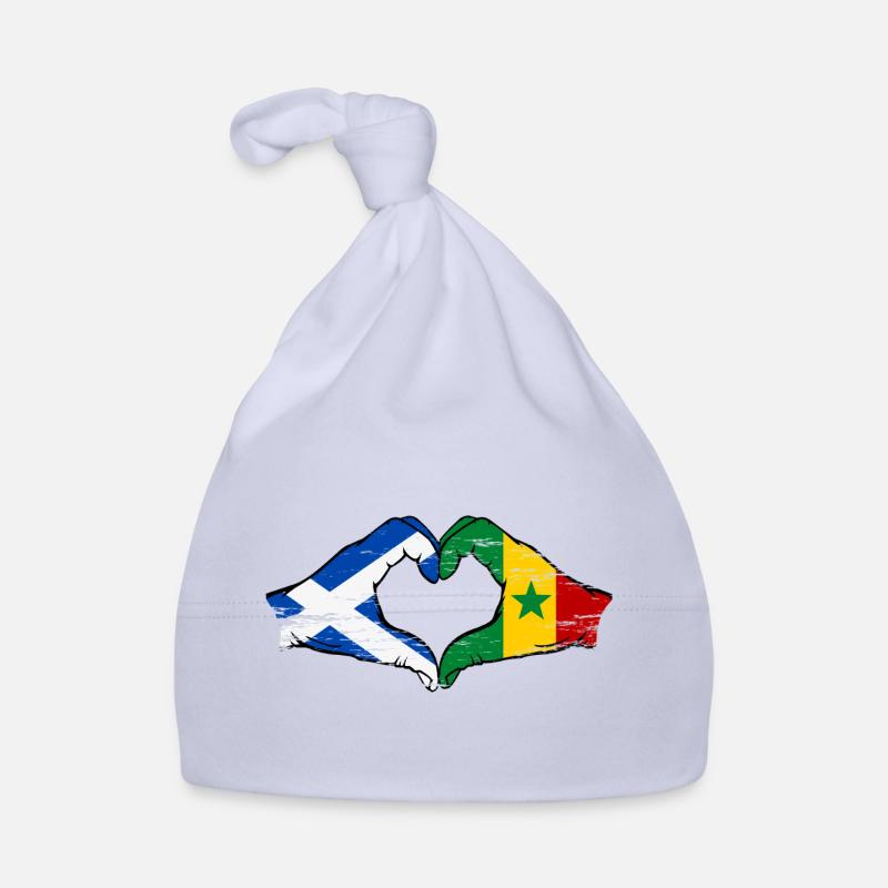 Ecosse Drapeau Sénégal mains forme de coeur utilisé Bonnet bio Bébé