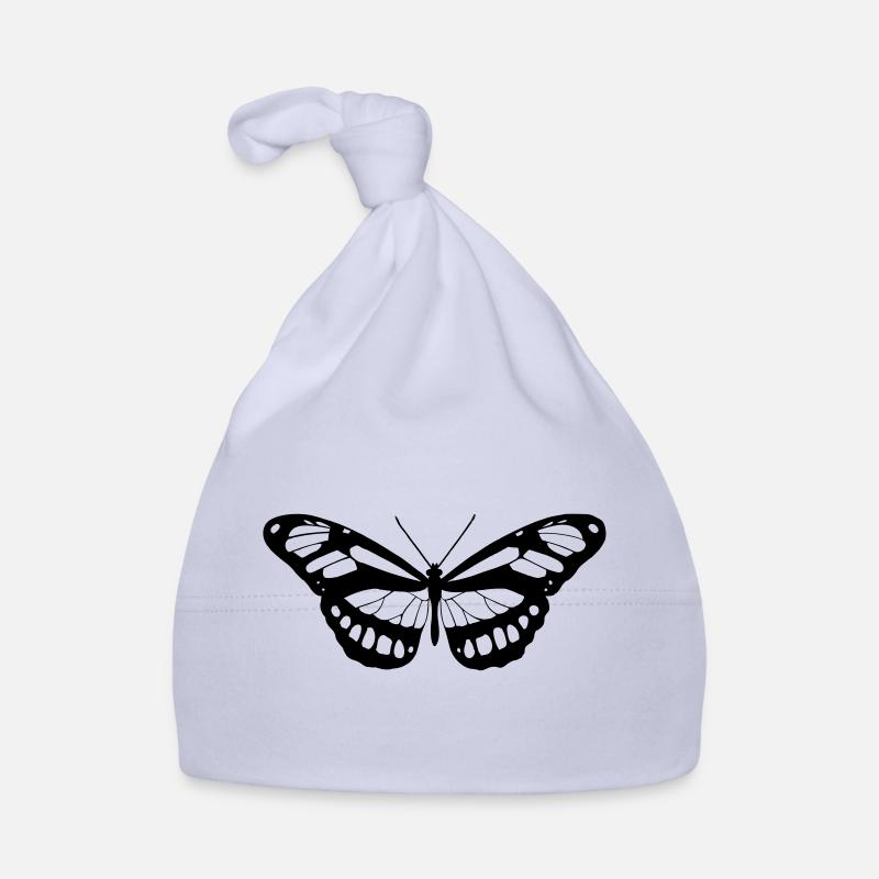 silhouette papillon - Bonnet bio Bébé - ciel