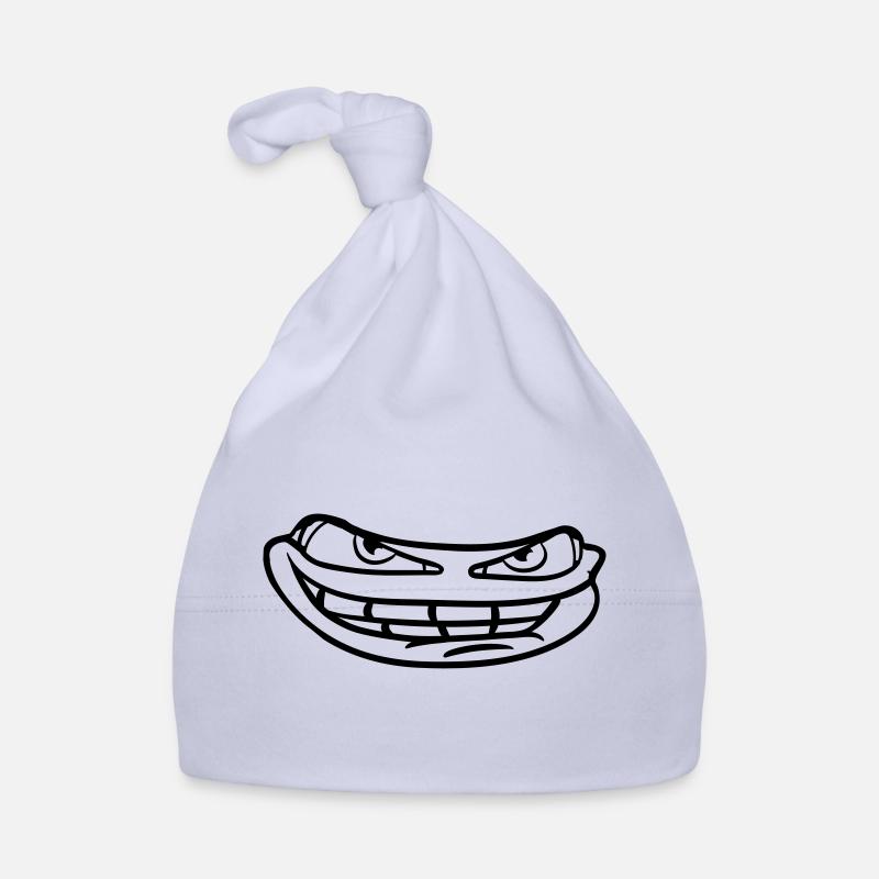face head evil meme grin funny comic carto Organic Baby Cap