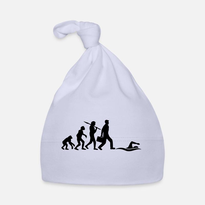 evolution entwicklung geboren zum schwimmen logo s Baby Bio-Mütze