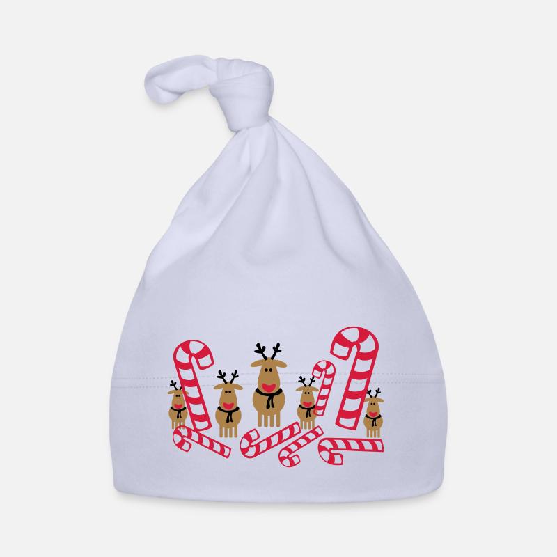 raindeers heureux - Bonnet bio Bébé - ciel