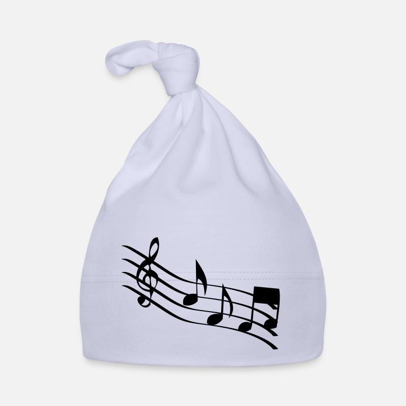 notes de musique - Bonnet bio Bébé - ciel