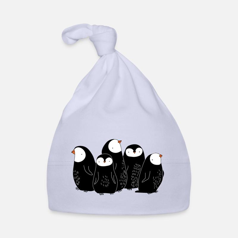 PINGOUINS - Bonnet bio Bébé - ciel