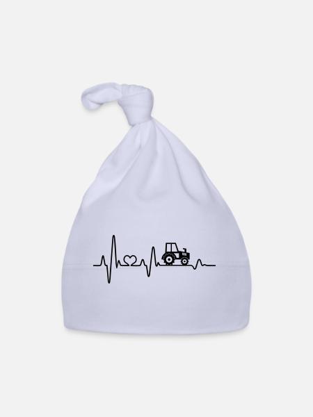 Heartbeat tractor tractor farmer farmer gift - Organic Baby Cap - sky - Front