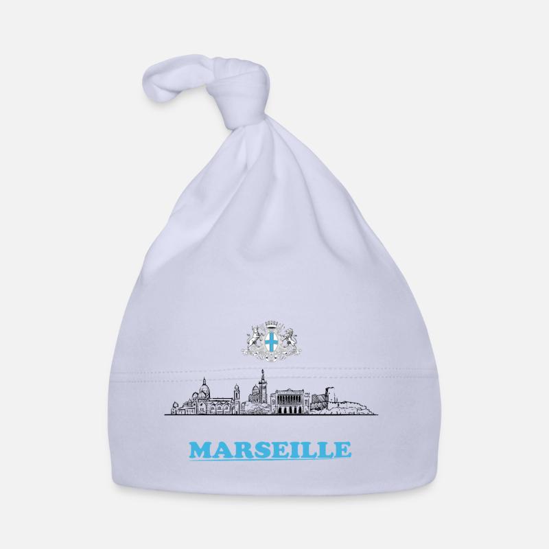 T.Shirt Marseille - Bonnet bio Bébé - ciel