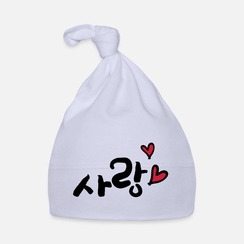 amour en coréen Sarang typo c2 Bonnet bio Bébé