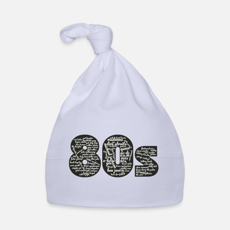 Cloud words 80s white Organic Baby Cap