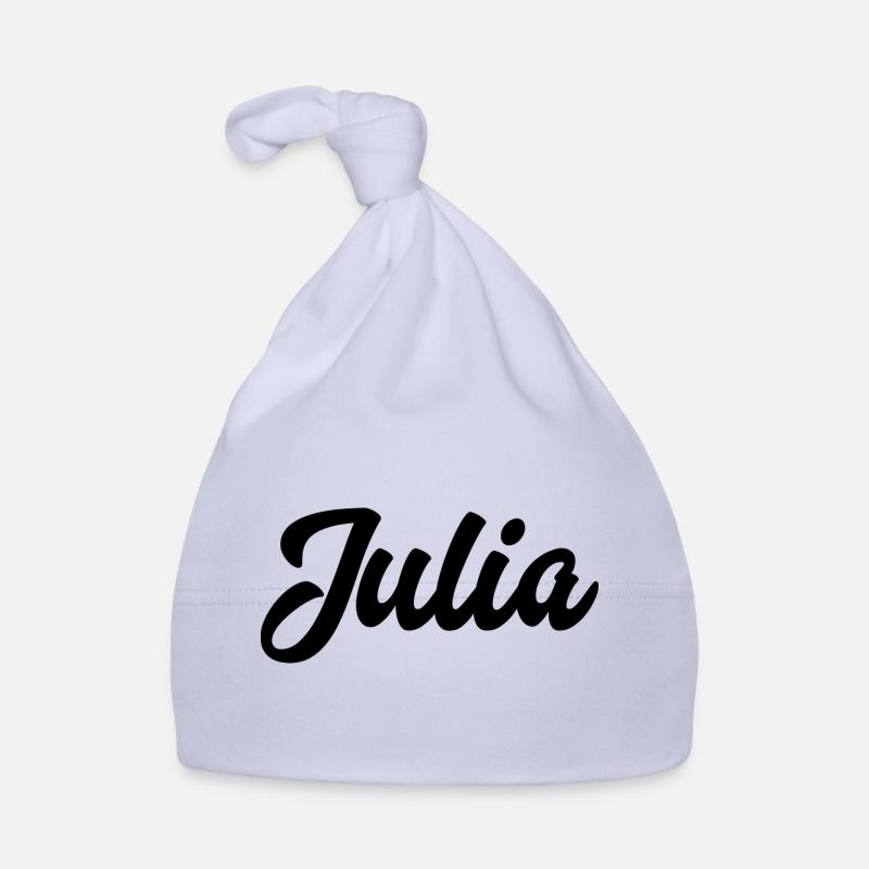 Julia Custom Text Nom d’anniversaire - Bonnet bio Bébé - ciel