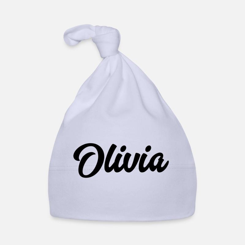 Olivia benutzerdefinierte Text Geburtstag Name Baby Bio-Mütze