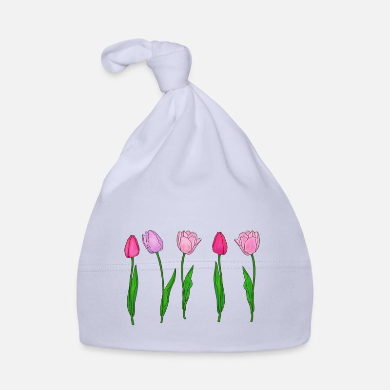 Pink Tulips, Spring Organic Baby Cap