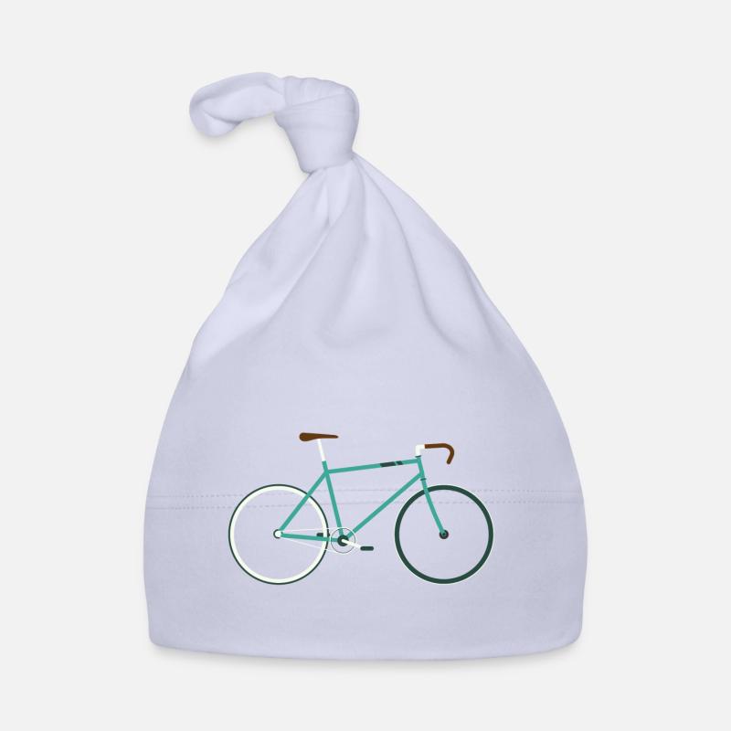 Un vélo de course rapide en vert, rétro, vintage Bonnet bio Bébé